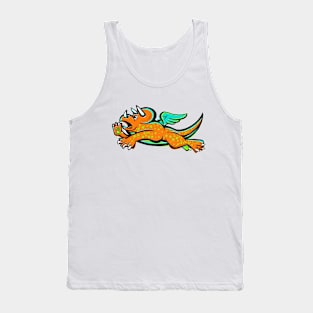 Flying Triceratops orange Tank Top